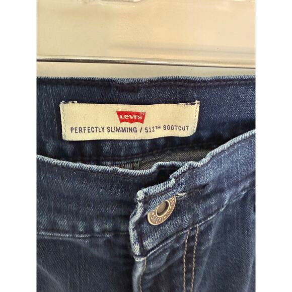 Levi’s 512 Perfectly Slimming Bootcut Jeans 12M Stretch Mid Rise Dark Wash - Picture 5 of 10